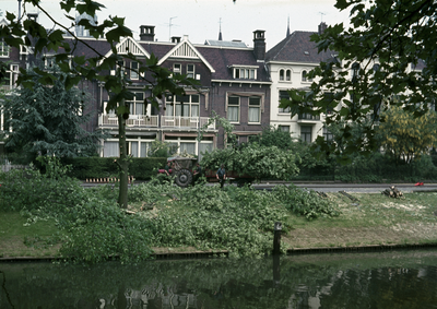 801444 Afbeelding van het rooien van bomen langs het Willemsplantsoen te Utrecht, tijdens de voorbereidende ...